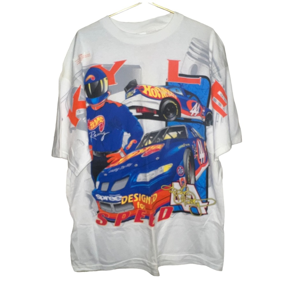 Vintage 1997 Kyle Petty Hot Wheels T-shirt All over graphics NASCAR never worn